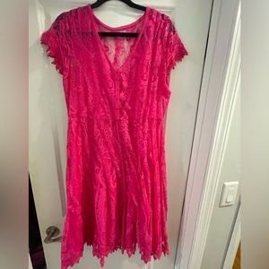 Torrid hot pink lace dress